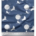 thumbnail image 1 of Soimoi Poly Georgette Fabric Bamboo Tree,Moon & Stork Bird Decor Fabric Printed Yard 52 Inch Wide, 1 of 3