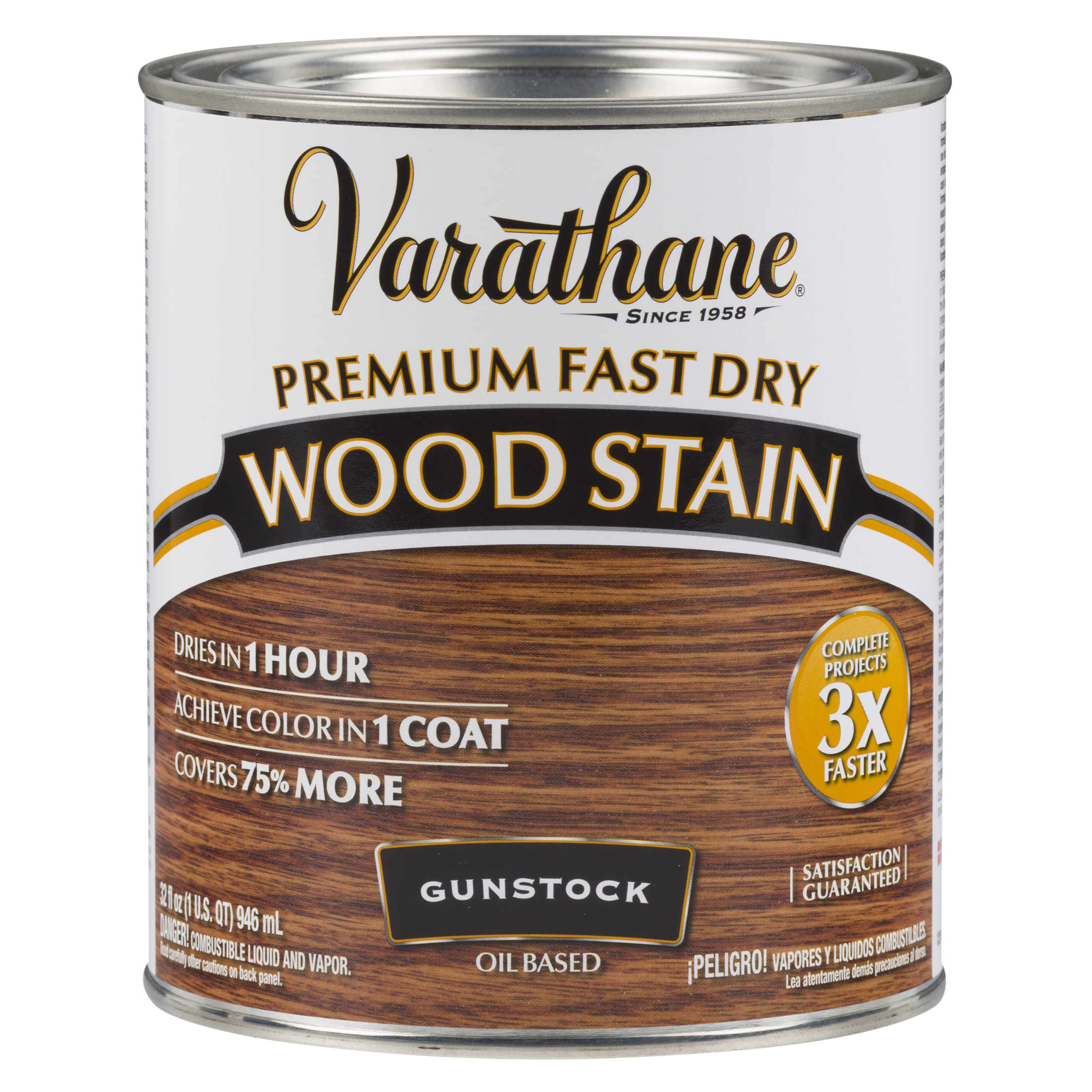 2 Pack, Gunstock, Varathane Premium Fast Dry Wood Stain-262007, Quart