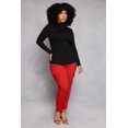 thumbnail image 2 of Womens Plus Size Ruched Mock Neck T Shirt, 2 of 3