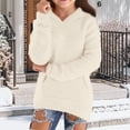 thumbnail image 2 of Ruyang Girls Fleece Hoodie Y2K Trendy Fuzzy Pullover Sweatshirt Kids Fall Winter Warm Furry Plain Hooded Sweater Pocket, 2 of 5