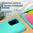 thumbnail image 4 of Xhy Samsung Galaxy A03S Case with Privacy Screen and Lens Protector Military Grade Full Body Protection 3 in 1 Shock Drop Resistant Rugged Rubber Durable Detachable for Galaxy A03S Phone - Teal Pink, 4 of 10