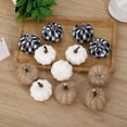 thumbnail image 3 of 12 piezas de cabazas artificiales mixtas cabazas de para decoración Acción de Gracias de boda del o Arpillera Bnca Negra Colcomx Calabaza de simulación, 3 of 4