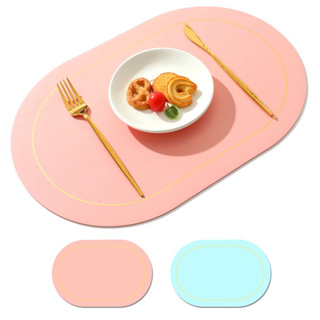 Bangcool Table Mat Faux Leather Reversible Waterproof Dining Mat Place Mat for Kitchen