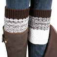 thumbnail image 3 of MZXELPRJD No Show Socks Womens 2024 Jacquard Knitted Leg Warmers Socks Boot Cover, Womens Socks Size 9-11 Brown, 3 of 3