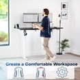 thumbnail image 4 of VIVO Electric 71” x 30” Stand Up Desk Workstation, Black Table Top, White Frame, 4 of 8
