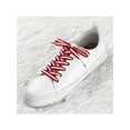 thumbnail image 6 of INSPIRE CHIC Women's Contrast Color Stripe Canvas Flat Shoelace 70cm/27.56' Red-White-Red, 6 of 6