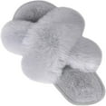 thumbnail image 1 of Pantoufles pour Femmes Douces et Moelleuses, Ouvertes, en Mousse à Mémoire de Forme, à Enfiler, Intérieur Extérieur, 1 of 6