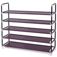thumbnail image 1 of Fantadool 5-Tiers Shoe Rack with Handle , Non-woven Fabric, Brown, 1 of 7