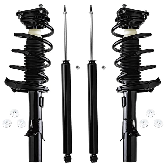 Detroit Axle - Struts Shocks for 2012 2013 Ford Focus Complete 2 Front Struts w/ Coil Spring 2 Rear Shock Absorbers Replacement Quick Install Ready Struts Assembly [Check Fitment]