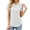 White, variant on jinghuiyue Women’s Short Sleeve Shirts Dressy Lace Smocked Summer Tops Trendy Casual T shirts Cute Work Blouses L