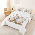 thumbnail image 2 of Erosebridal Girls Cute Bunny Queen Comforter Set,Easter Eggs Bunny Pink Flower Floral Bedding Comforter Set For Kids Reversible 3-Piece, 2 of 7