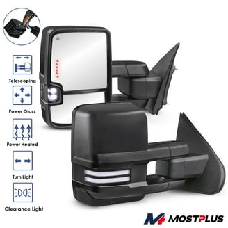 Chrome Power Heated Tow Mirrors With LED Signals For 2007-2014 Silverado & Sierra - Easy Bolt-On