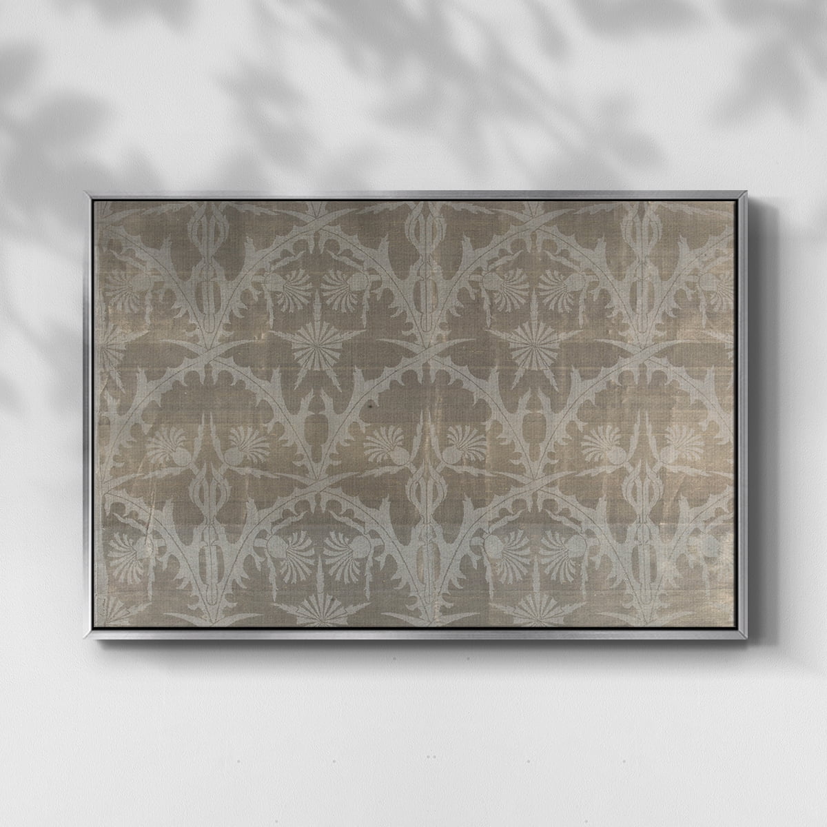 Vintage Abstract Print-XIII Framed in Silver Wood Gallery Wrapped Canvas 25 in. x 37 in.