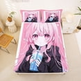 thumbnail image 5 of Erosebridal Japanese Anime Girl Full Size Sheets,Kawaii Japanese Animation Bed Sheets For Adults 4-Piece, 5 of 6