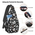thumbnail image 3 of Sling Bag for Men, soccer Football black Fanny Pack Crossbody Bags Shoulder Chest Bag, Small Gym Bag Anti Theft Crossbody Backpack Daypack for Travel Sports Running Hiking, 3 of 7