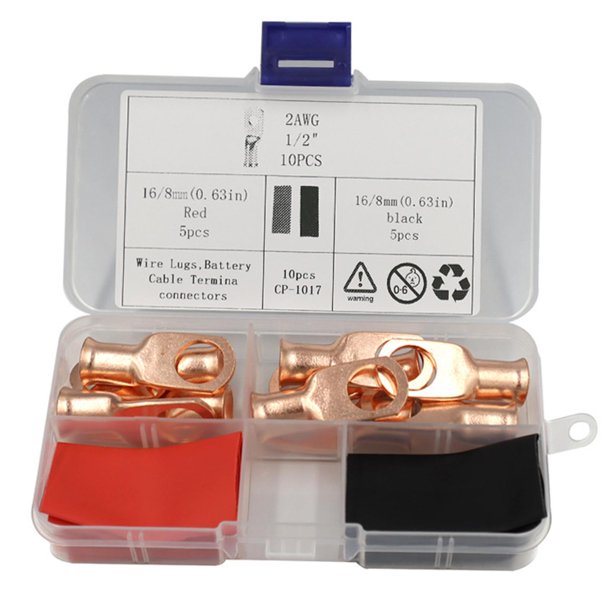 AWG Copper Wire Lugs Battery Cable Lugs For Golf Carts Solar Panels