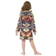 thumbnail image 5 of FORMRS Niños Bathrobe Unisex Hooded Robe Soft Plush Pajamas Sleepwear, Size 2-3T, Beige Geometric Eagle, 5 of 7