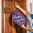 thumbnail image 2 of TCU Horned Frogs 18" Happy Holidays Wooden Round Door Sign, 2 of 3