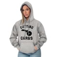 thumbnail image 4 of Cutting Carbs Pizza Cutter Foodie Unisex Plus Fleece Graphic Hoodie Brisco Brands 4X, 4 of 5