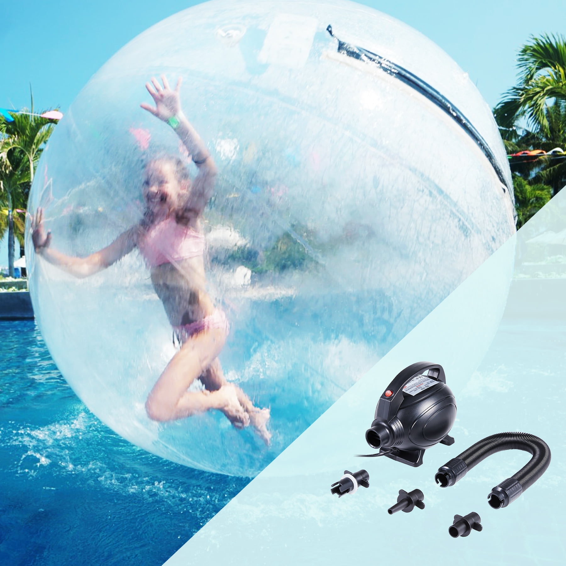2M/78" Water Walking Ball Inflatable PVC Ball FREE Blower Zorb Ball