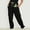Black, variant on Women's Petite Athletic Pants with Side Pocket and Elastic Waist for Comfort Running and Active Wear