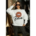 thumbnail image 7 of Women's Gameday Couture  White Denver Broncos Script Logo Oversized Premium Fleece Pullover Sweatshirt, 7 of 7