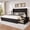 Black, variant on Larmace Upholstered Corduroy Bed Frame Queen Size with 4 Storage Drawers,Platform Bed Frame with Vertical Stripe Wingback Headboard,Beige