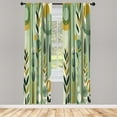 thumbnail image 3 of Ambesonne Mid Century Modern Curtains 2 Panel Set, Retro Simplistic, Pair of - 28" x 84", Mint Green and Mustard, 3 of 4