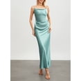 thumbnail image 4 of Faithtur Robe Longue Moulante pour Femmes Couleur Unie Bretelles Spaghetti Col Bénitier Robe Sans Manches Été Dos Nu Cami Robe, 4 of 9