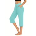 thumbnail image 2 of Green Yoga Pants Women Leggings for Women High Waisted Cutout Yoga Lightweight Cozy Cropped Pants Solid Soft Pajams Pants Sweatpants Womens Fashion, 2 of 6