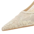 thumbnail image 4 of Women Pointed Toe High Heels Openwork Lace Tulle Floral Embroidery Sexy 9CM Pumps for Bride Prom Party, 4 of 6