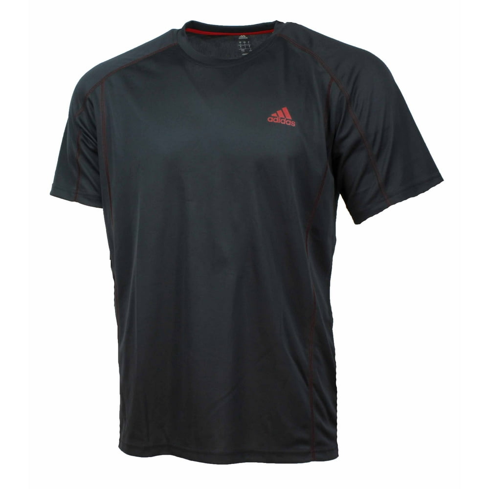 Adidas Adidas Mens Short Sleeve Poly Climalite TShirt (Dark Grey