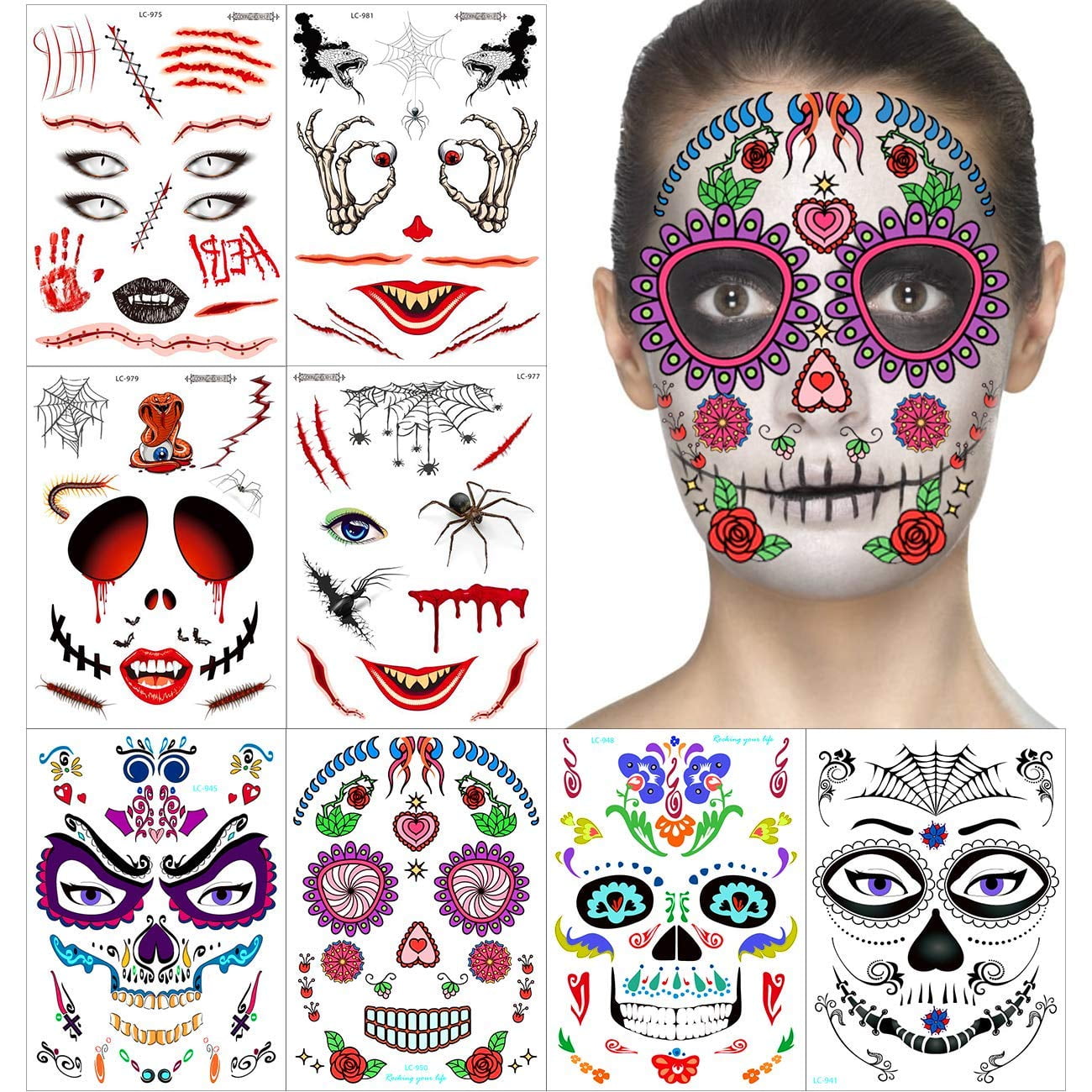 Day of the Dead Temporary Tattoos