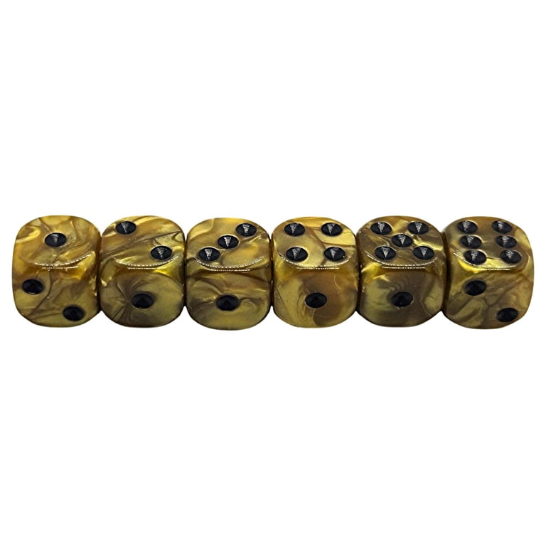 Paerized Pearlized Dice Set w/ Pouch & Cup - Bronze / Dark Gold - Walmart.com
