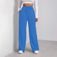 thumbnail image 5 of BRDFRL Women’s Fleece Lined Oversized Sweatpants Baggy Open Bottom Lounge Pants Drawstring Casual Athletic Trousers Blue L, 5 of 7