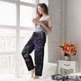 thumbnail image 5 of Pofeuu Purple-Eyed Floral Leopard Print Women's Fashion Pajama Pants with Pockets Comfy Drawstring Sleep Lounge Bottoms-Large, 5 of 6