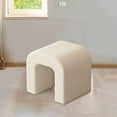 thumbnail image 1 of Elodie Vanity Stool Decorative Fleece Foot Stool for Living Room Hallway Home Decor White, 1 of 8