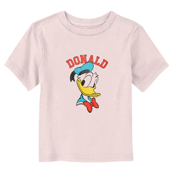 Toddler's Mickey & Friends Distressed Duck Portrait  Graphic Tee Light Pink 5T