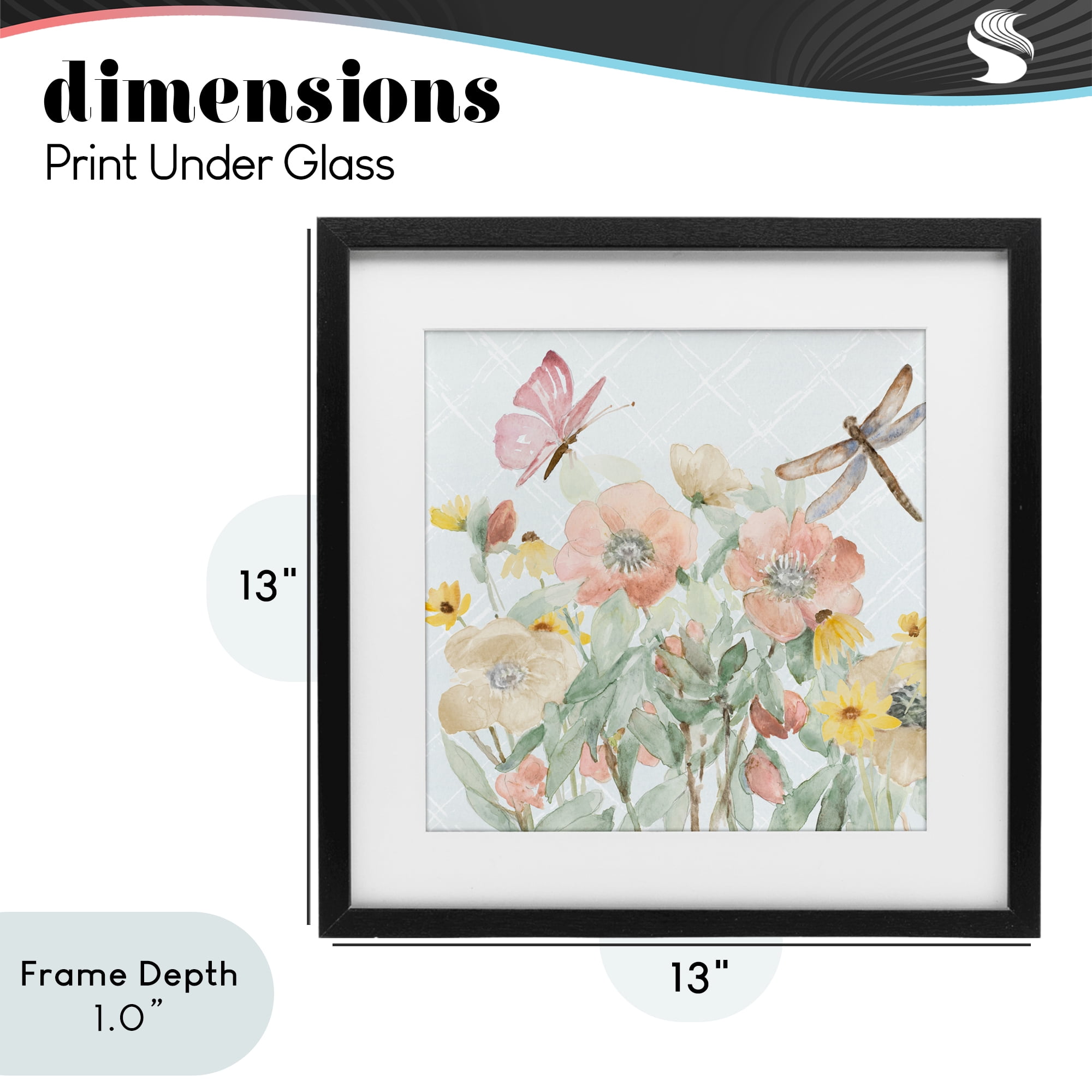 Stupell Industries Garden Joy with Insects Black Framed Print Under Glass, design by Lanie Loreth