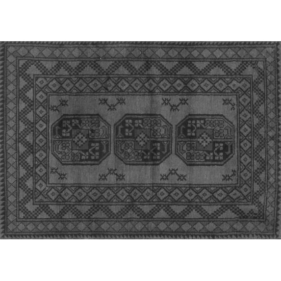 Ahgly Company Indoor Rectangle Persian Gray Traditional Area Rugs, 2' x 4'