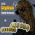 thumbnail image 1 of EGNMCR Big Gold Crown Entertainment Diamond Set Copper Braces, 1 of 6
