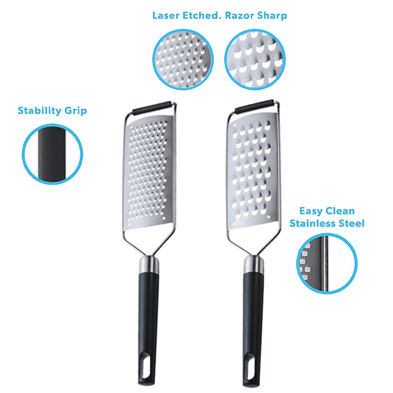 Kitchen Grater– Handheld Coarse Cheese Grater and Fine Lemon Zester 