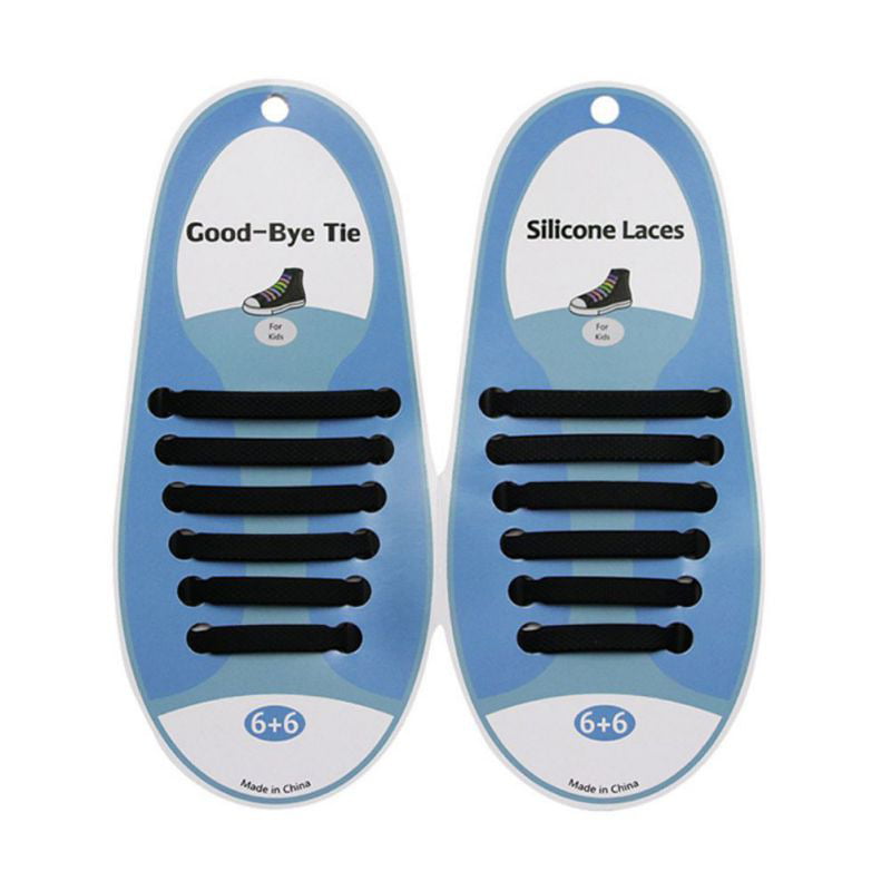 Xixini 16pcs No Tie Laces for Kids and Adults Elastic Waterproof Flexible Elastic Shoelace Wash-free Shoe Laces 