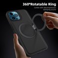 thumbnail image 5 of ELEHOLD Case for iPhone 12 Pro Max,  Magnetic Leather Case with 360°Rotatable Ring Stand [Compatible with MagSafe] Phone Case,Black, 5 of 6