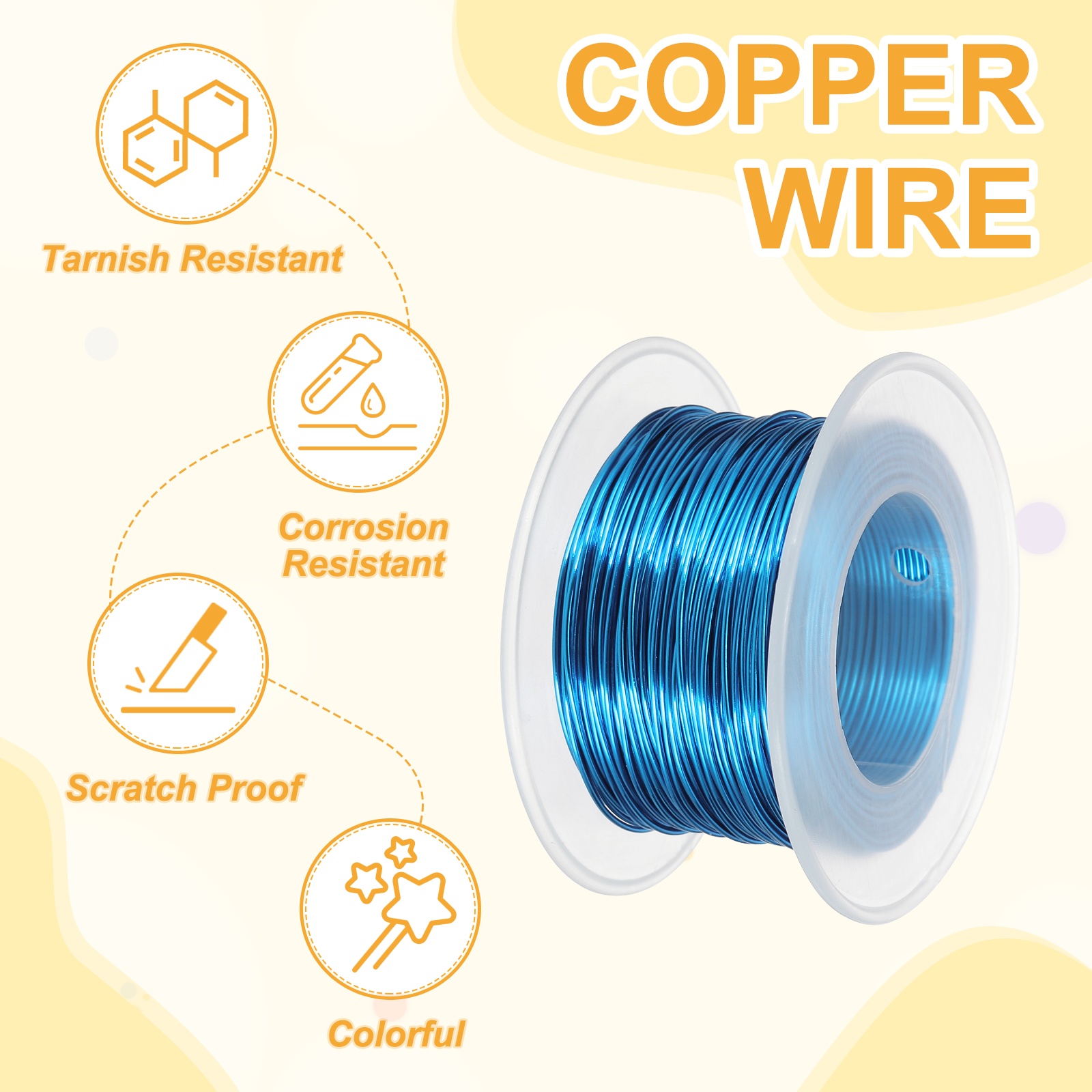 Uxcell Anodized Aluminum Wire for Jewelry Craft Making, Bendable Flexible Wire Blue 20 Gauge