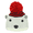 White, variant on Raccoon Beanie Polyester Knit Hat - Animal Print - Child