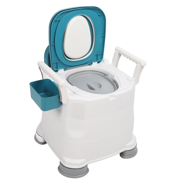 Portable Toilet Chair, Prevent Slip Bedside Commode Toilet Adjust Height Detachable for Home Use