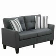 thumbnail image 3 of Glossy Polyfiber 2 Piece Sofa Set In Charcoal Gray- Saltoro Sherpi, 3 of 6