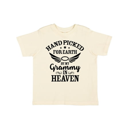 

Inktastic Handpicked for Earth by My Grammy in Heaven with Angel Wings Gift Toddler Boy or Toddler Girl T-Shirt