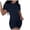 Dark Blue, variant on JFOPQVSM Womens Travel Outfits Summer Set Two Pieces Wash Cotton Shirt Top Lined Split Athletic Set